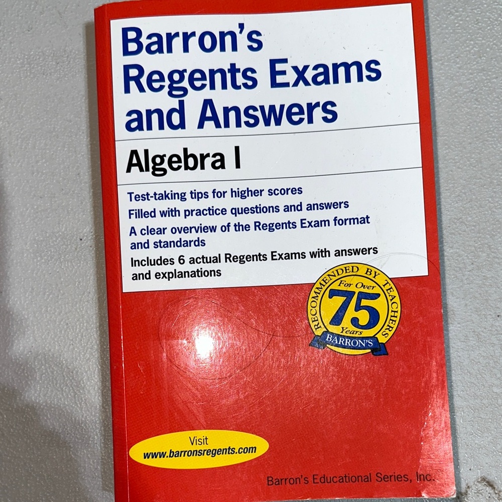 Barron’s Regents Exams and Answers - Algebra 1